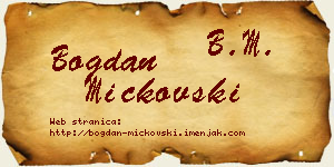 Bogdan Mickovski vizit kartica
